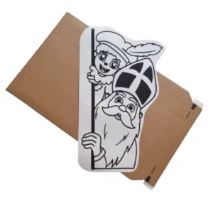Stickers - Kiedoka 21 Raamsticker gluursint en piet zwart