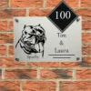 naambord American bully huisnummer in de kleur rvs