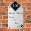 RVS Naambordje Huisnummer Familienamen Hondenpoot