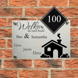 Naambordje Welkom in ons huis