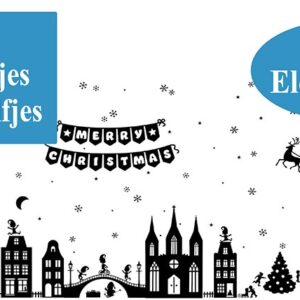 Stickers - Kiedoka 33 Grote set raamstickers voor kerst huisjes met elfjes