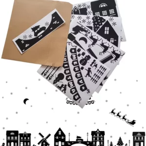 Stickers - Kiedoka 19 Herbruikbare statische raamstickers voor kerst