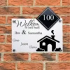 Naambord welkom in ons huis in de kleur wit