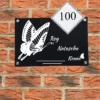 Naambordje Huisnummer Vlinder Zwart