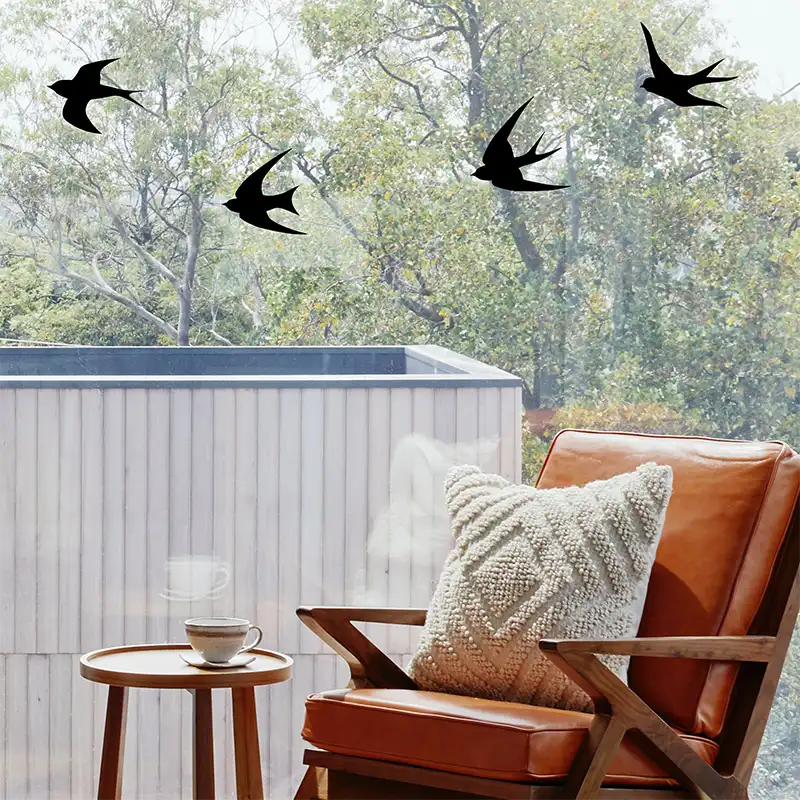 Raamsticker Vogels Zwaluwen Hoofdafbeelding Zwart kopieren