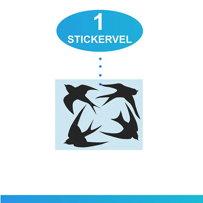 Raamstickers Vogel Vogels Zwaluw Zwaluwen Aantalstatisch kopieren