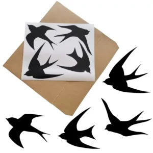 Raamstickers zwaluw vogels in de kleur zwart
