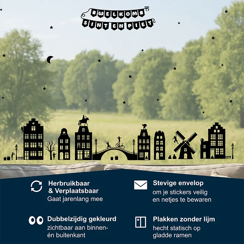Raamstickers Sinterklaas 64delig USP kopieren