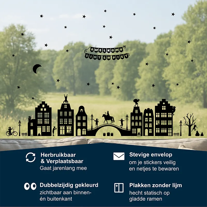 Raamstickers Sint Kerst Sinterklaas Kerstmis 89delig USP kopieren
