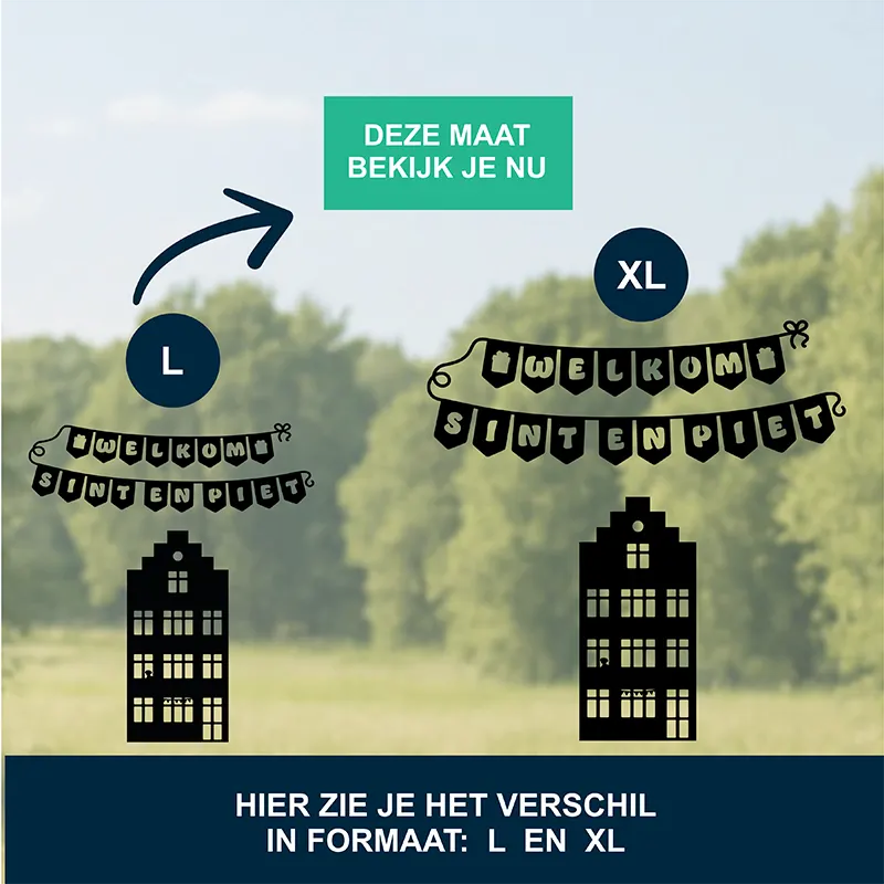 Raamstickers Sinterklaas en Kerst Huisjes 145delig Maat L kopieren