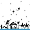 Raamsticker Kerststal Voorbeeld jpg