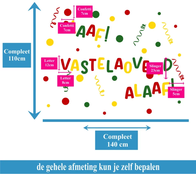 Raamsticker Vastelaovend Alaaf Afmeting