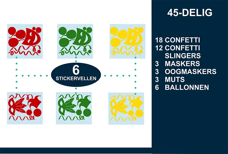 Raamstickers-Carnaval-47delig-Stickervellen kopiëren Raamstickers Carnaval 47delig Stickervellen kopieren