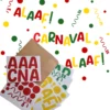 Raamstickers-Carnaval-Alaaf-Tekst-Versiering-Hoofdafbeelding Raamstickers carnaval en alaaf in de kleuren rood geel groen