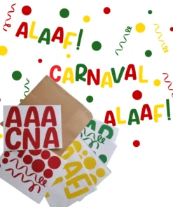 Raamstickers Carnaval en Alaaf 53-delig in verschillende kleuren