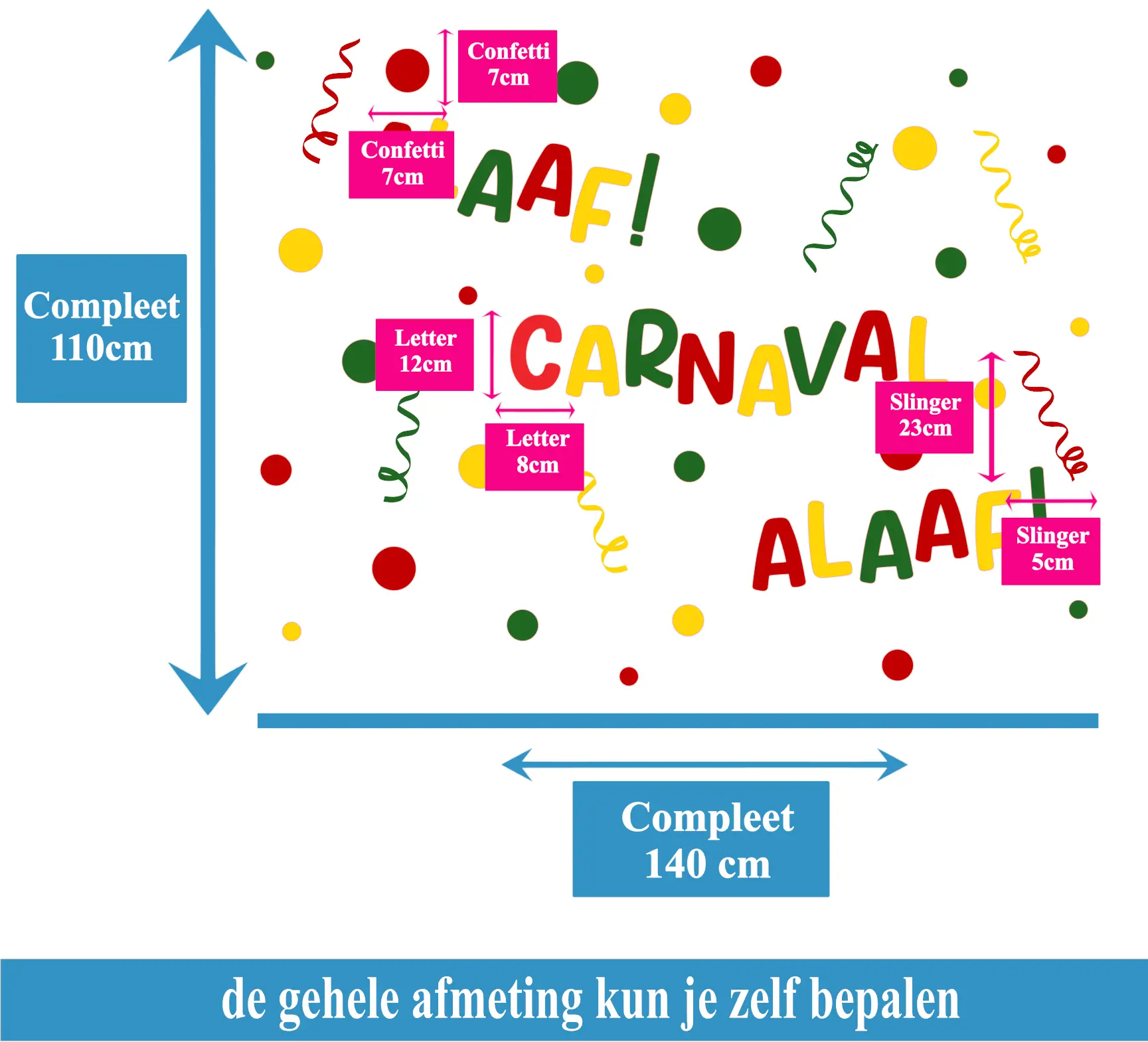 Raamstickers-Carnaval-Alaaf-Versiering-Afmeting Raamstickers Carnaval Alaaf Versiering Afmeting