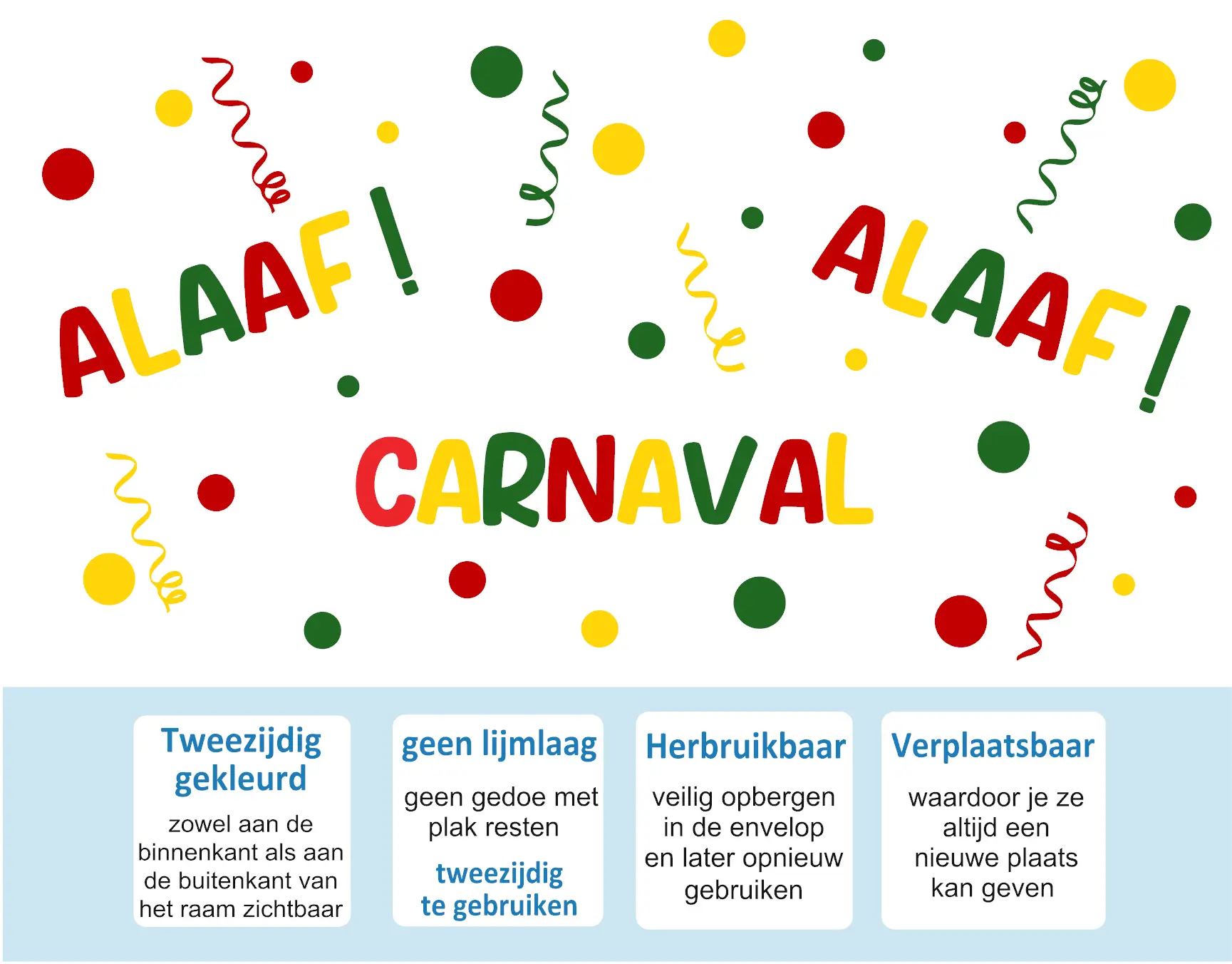 Raamstickers-Carnaval-Alaaf-Versiering-USP Raamstickers Carnaval Alaaf Versiering USP