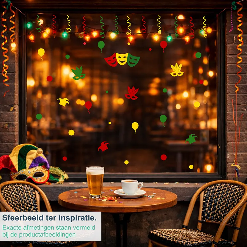 Raamstickers-Carnaval-Cafeversiering kopiëren Raamstickers Carnaval Cafeversiering kopieren