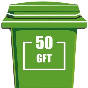 Container sticker vierkant gft met huisnummer in de kleur wit