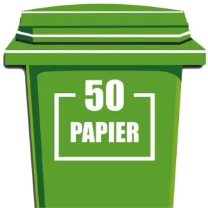 Container sticker vierkant papier met huisnummer in de kleur wit