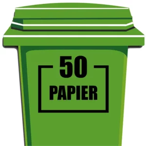 Container sticker vierkant papier met huisnummer in de kleur zwart