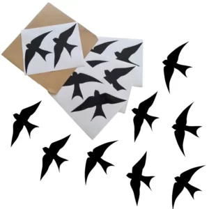 Raamstickers zwaluwen vogels in de kleur zwart