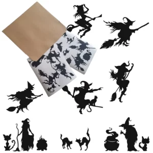 Stickers - Kiedoka 41 Raamstickers heksen voor Halloween uitbreidingsset zwart