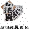 Raamstickers-Halloween-Huisjes-Zwart Raamstickers, Halloween huisjes in de kleur zwart