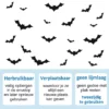 Raamstickers vleermuizen voor Halloween. Herbruikbaar, verplaatsbaar en geen lijm laag