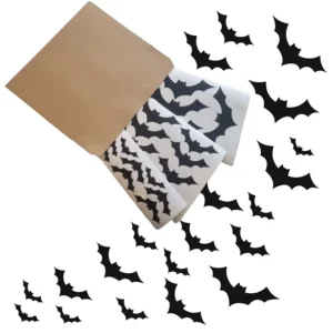 Raamstickers vleermuizen voor Halloween zwart