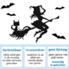 Raamsticker-Heks-Bezem-Vleermuis-USP Raamsticker heks. Herbruikbaar, verplaatsbaar en geen lijm laag