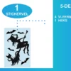 Raamsticker-Heks-Bezem-Vleermuis-Verpakking Raamsticker heks op 1 stickervel 5-delig