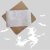 Raamsticker-Heks-Bezem-Vleermuis-Wit Raamsticker heks met vleermuizen