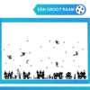 Raamstickers Halloween Huisjes en Heksen 51-delig op een groot raam