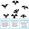Raamstickers-Vleermuizen-Halloween-USP Raamstickers vleermuizen halloween 7-delig Herbruikbaar, verplaatsbaar en geen lijm laag