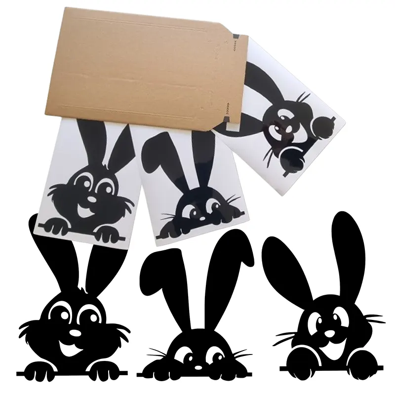 Raamstickers-Glurende-Paashaasjes Raamstickers glurende paashaasjes in de kleur zwart