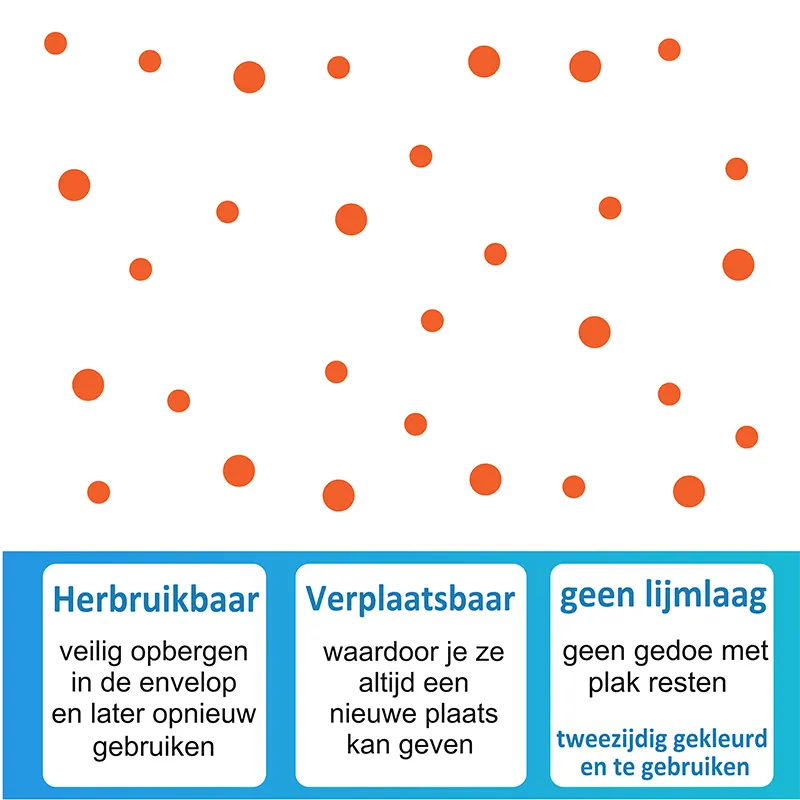 Raamstickers Confetti Oranje Herbruikbaar USP