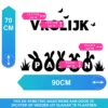 Raamstickers-Vrolijk-Pasen-Paaseitjes-Gras-Vlinders-Afmeting Raamstickers Vrolijk Pasen Paaseitjes Gras Vlinders Afmeting