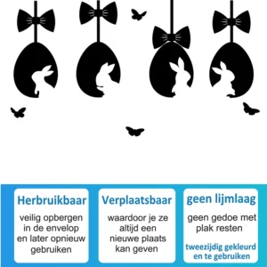 Alternative view of Statische raamstickers Paashangers – Set van 16