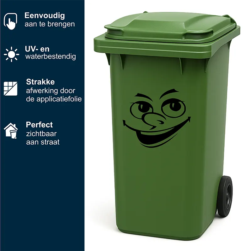 Container Kliko stickers Cartoon gezicht blij USP kopieren