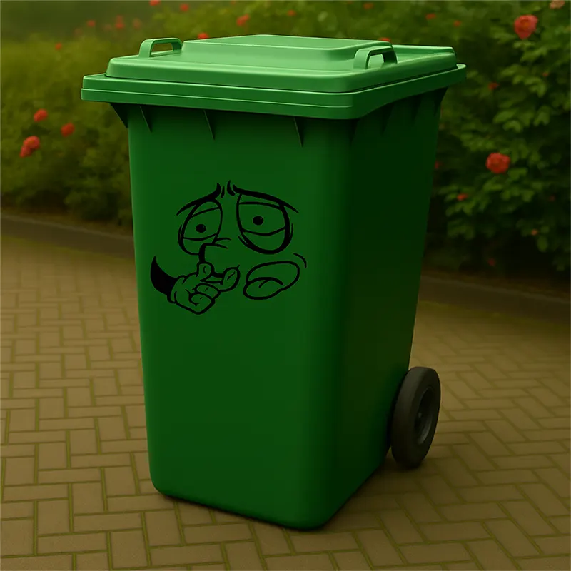 Container Kliko stickers Cartoon gezicht stinkt sfeerbeeld kopieren