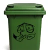 Container - Kliko sticker cartoon gezicht stinkt in de kleur zwart