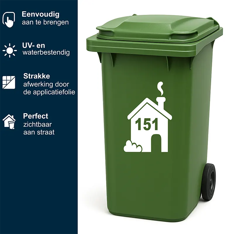 Container Sticker Huisje Struik Schoorsteen USP kopieren