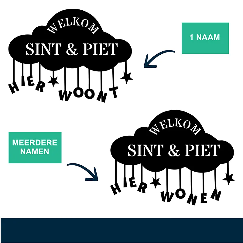 Statische Raamstickers Welkom Sint Piet Hier Woont of wonen