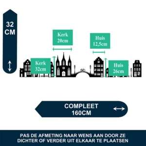 Alternative view of Raamstickers huisjes 20-delig - Grachtenpandjes