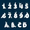 Container-sticker-huisnummer-katten-Nummers-Letters kopiëren