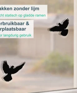 Alternative view of Statische raamstickers Duiven – 4-delig