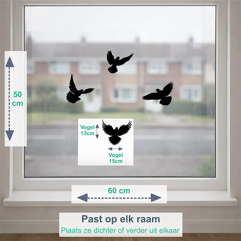 Raamstickers-Vogels-Duiven-Maten kopiëren