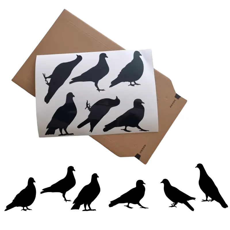Statische raamstickers duiven 6-delig met staande duiven