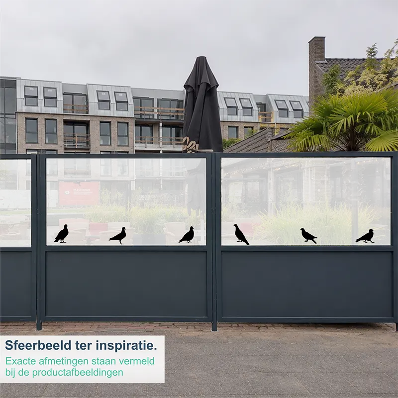 Raamstickers-Vogels-Duiven-Staand-Terras-Schermen-Windscherm kopiëren